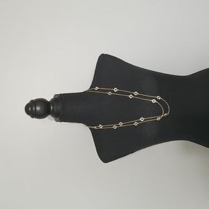 Gold & cz long necklace